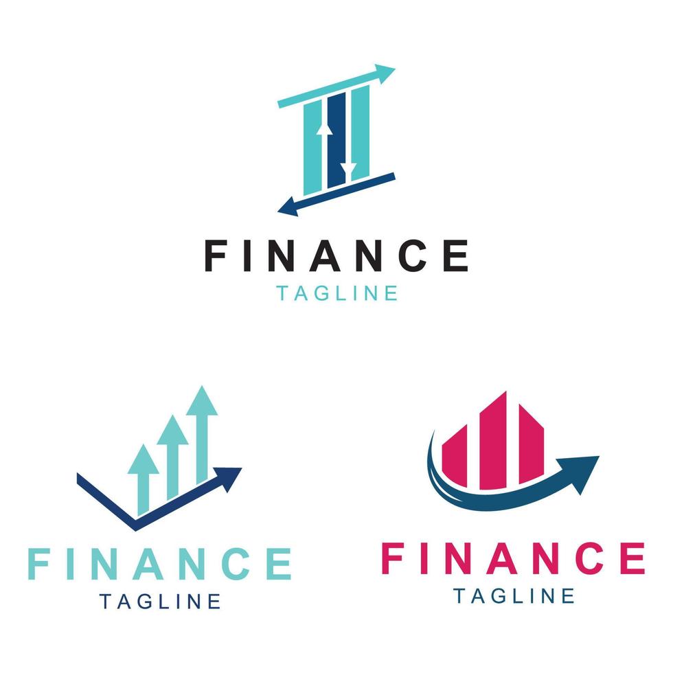 logotipo de empresa financiera o logotipo gráfico financiero. logotipo para datos de resultados de empresas financieras. con ilustración de plantilla de vector de diseño de icono.