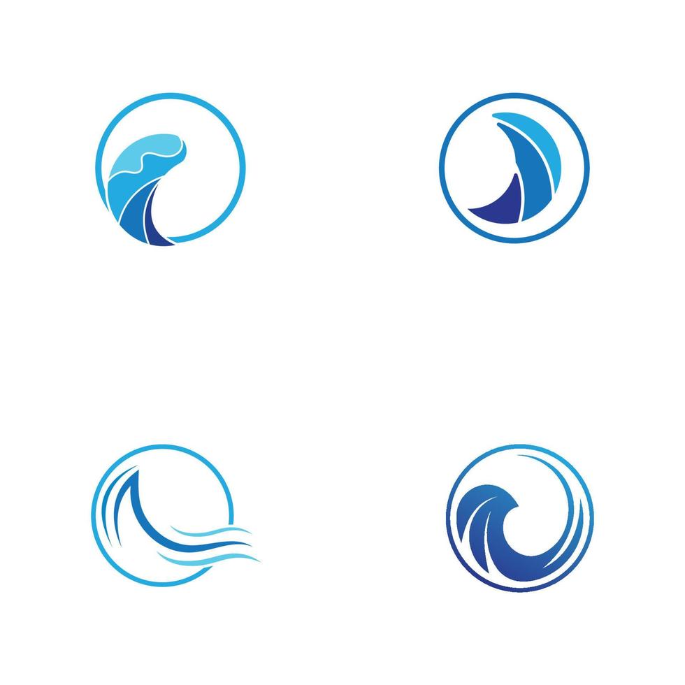 ola agua playa agua azul logo vector