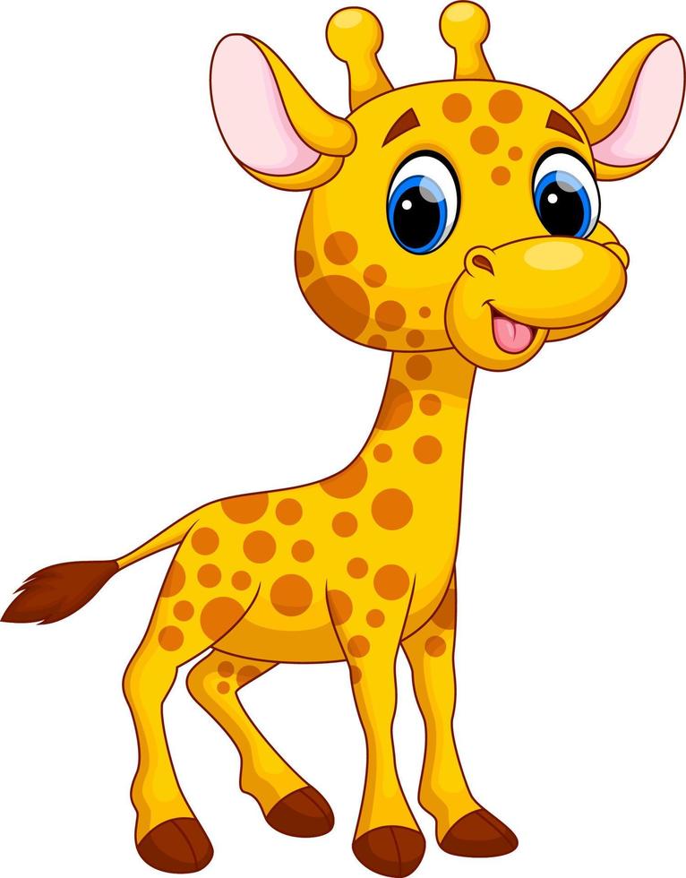 Cute giraffe cartoon vector