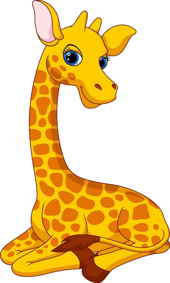 Cute giraffe cartoon vector