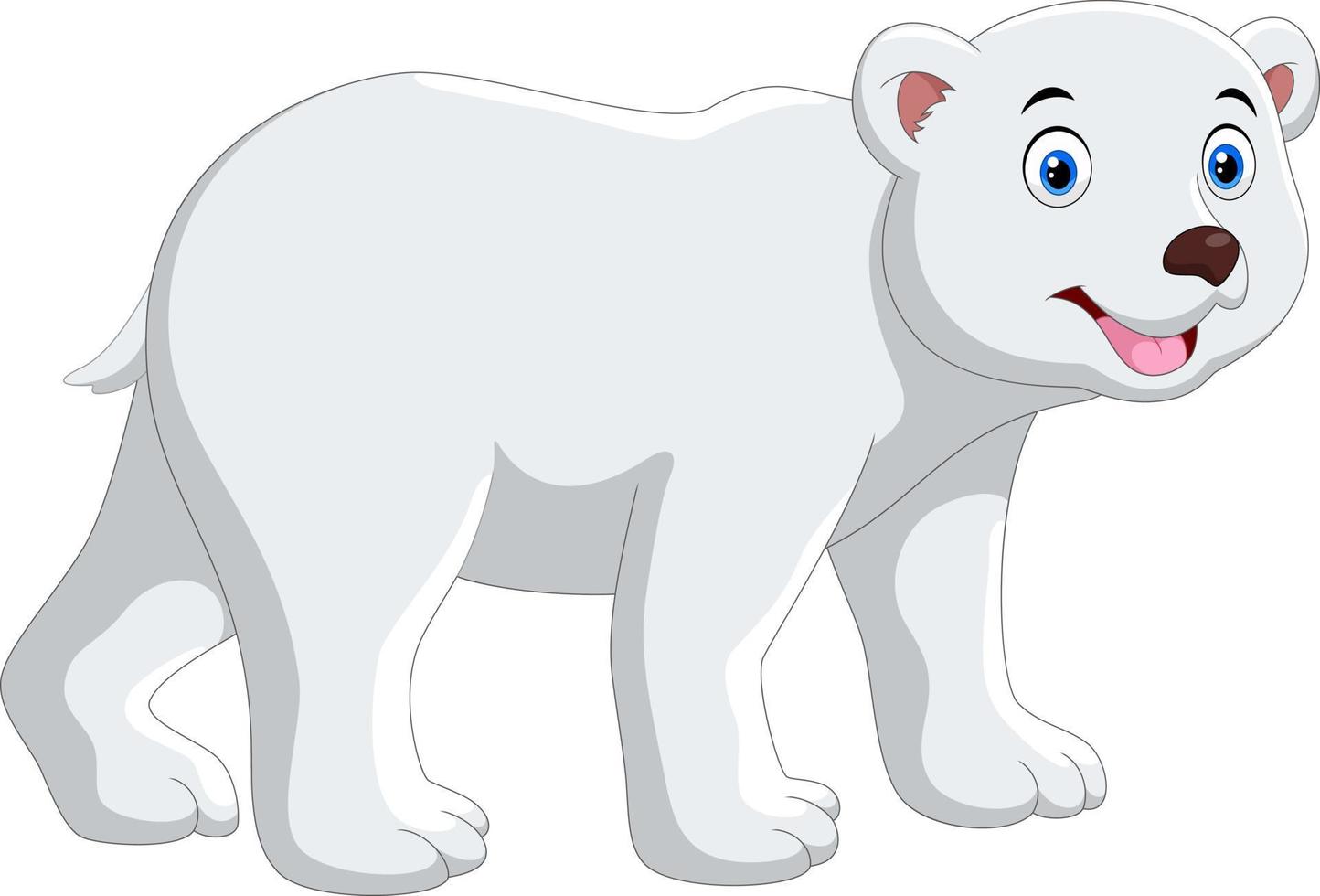 Cartoon Polar bear on white background vector
