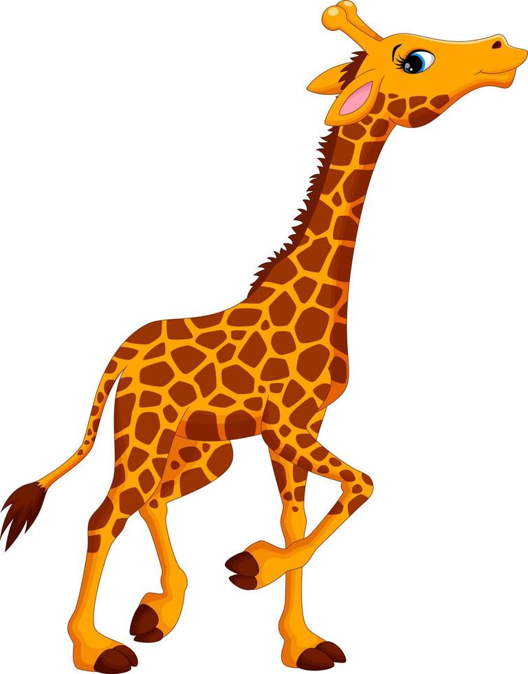 Cute giraffe cartoon vector