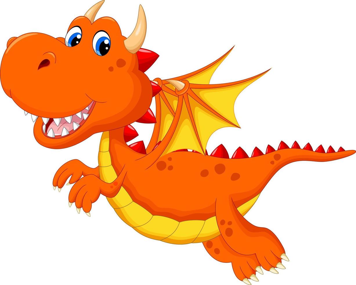 Happy dragon cartoon on white background vector