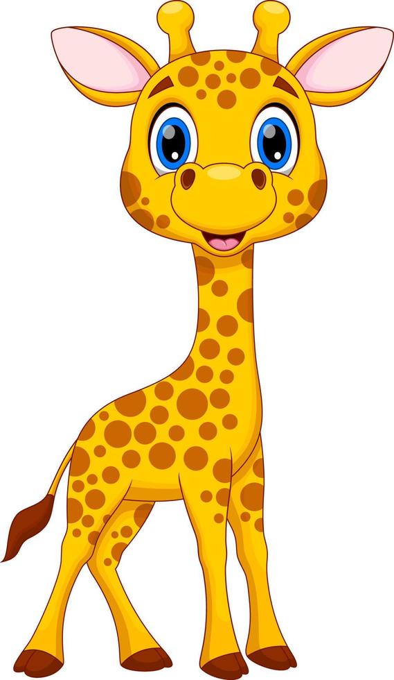 Cute giraffe cartoon vector