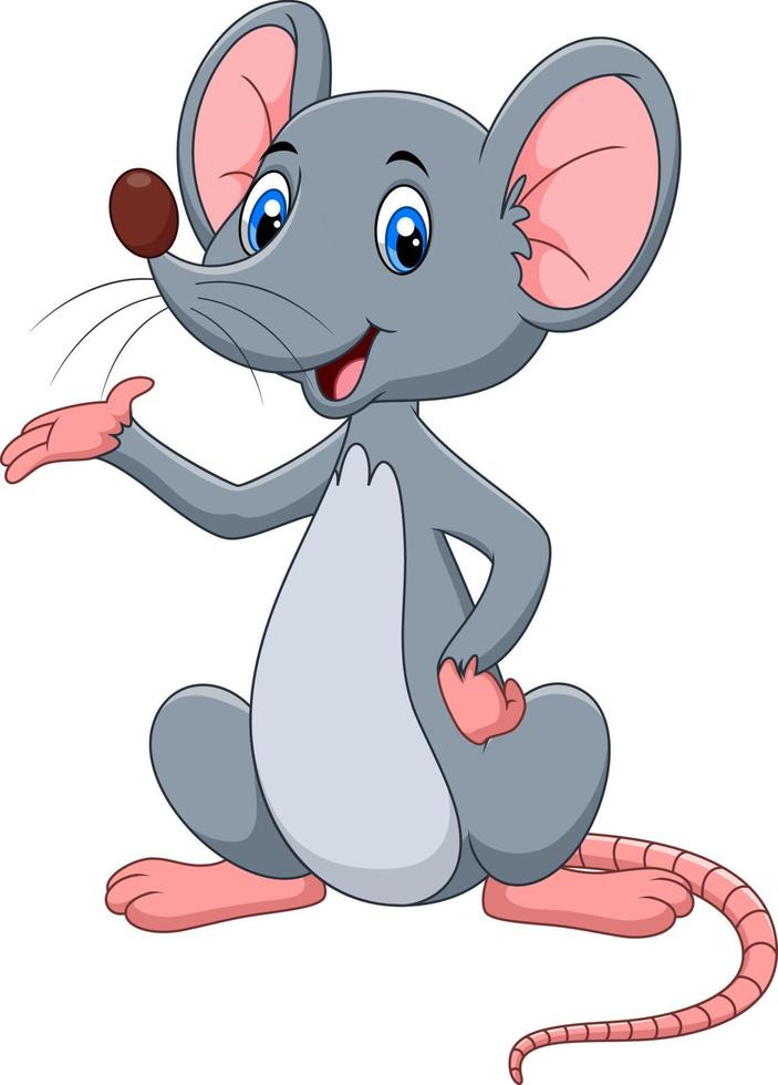 lindo ratón de dibujos animados vector