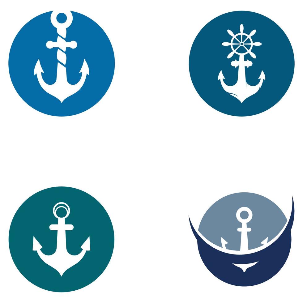 Logo and anchor symbol design vector illustration template.