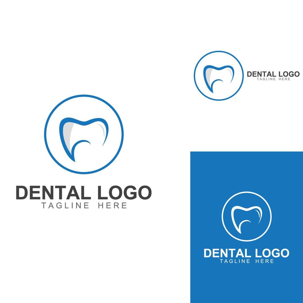 logotipo dental, logotipo para la salud dental y logotipo para el cuidado dental. usando un concepto de diseño de vector de ilustración de plantilla