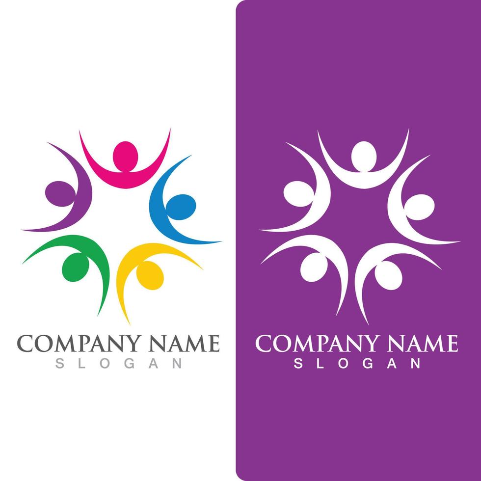 Community group logo, network and social icon vector