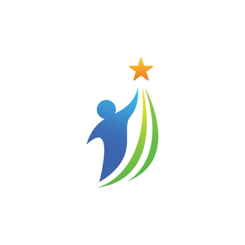 logotipo y símbolo de la estrella de la gente vector