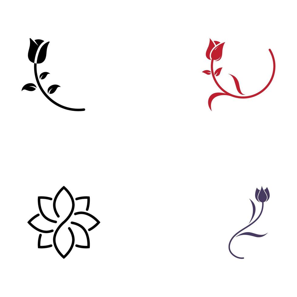 Logos of flowers, roses, lotus flowers, and other types of flowers. By using the design concept of a vector illustration template.