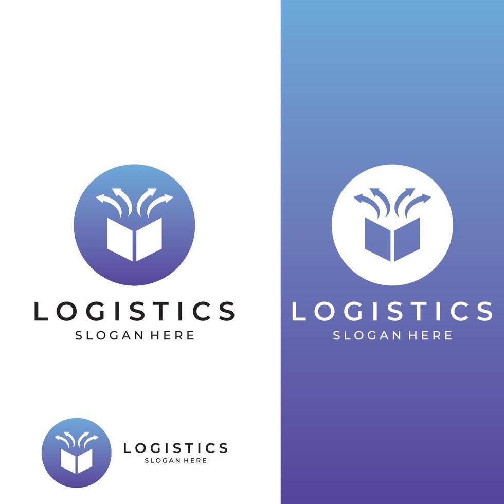 logotipo vectorial de la empresa de logística, logotipo de icono de flecha, logotipo de entrega digital rápida. utilizando la edición de vectores de logotipo simple y fácil.