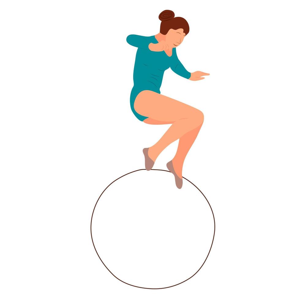 Athlete gymnast. Kind of sport. Flat style. Isolated vector