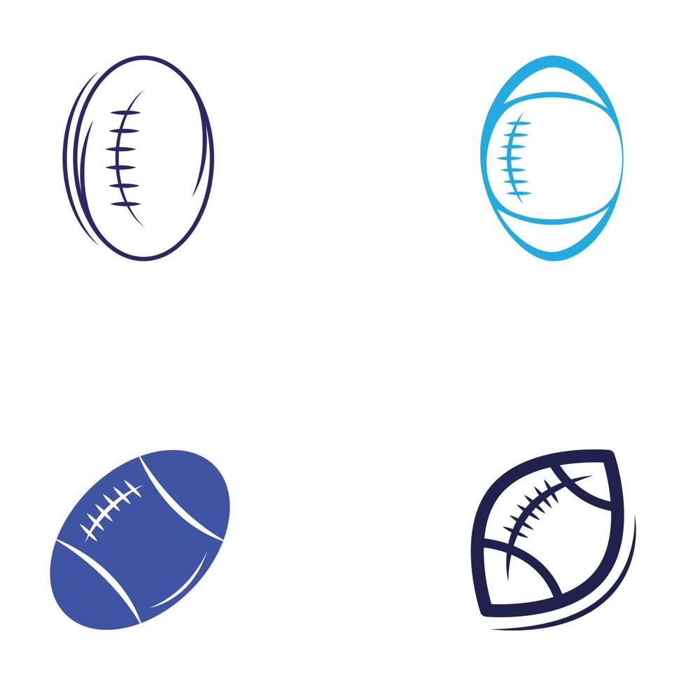 Rugby Ball American Football Icon Vector Logo Template