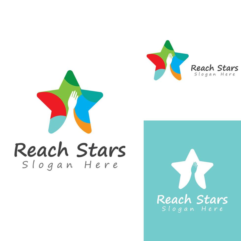 A logo to reach the stars or a logo to reach a dream or goal. Logo using concept design vector illustration template.