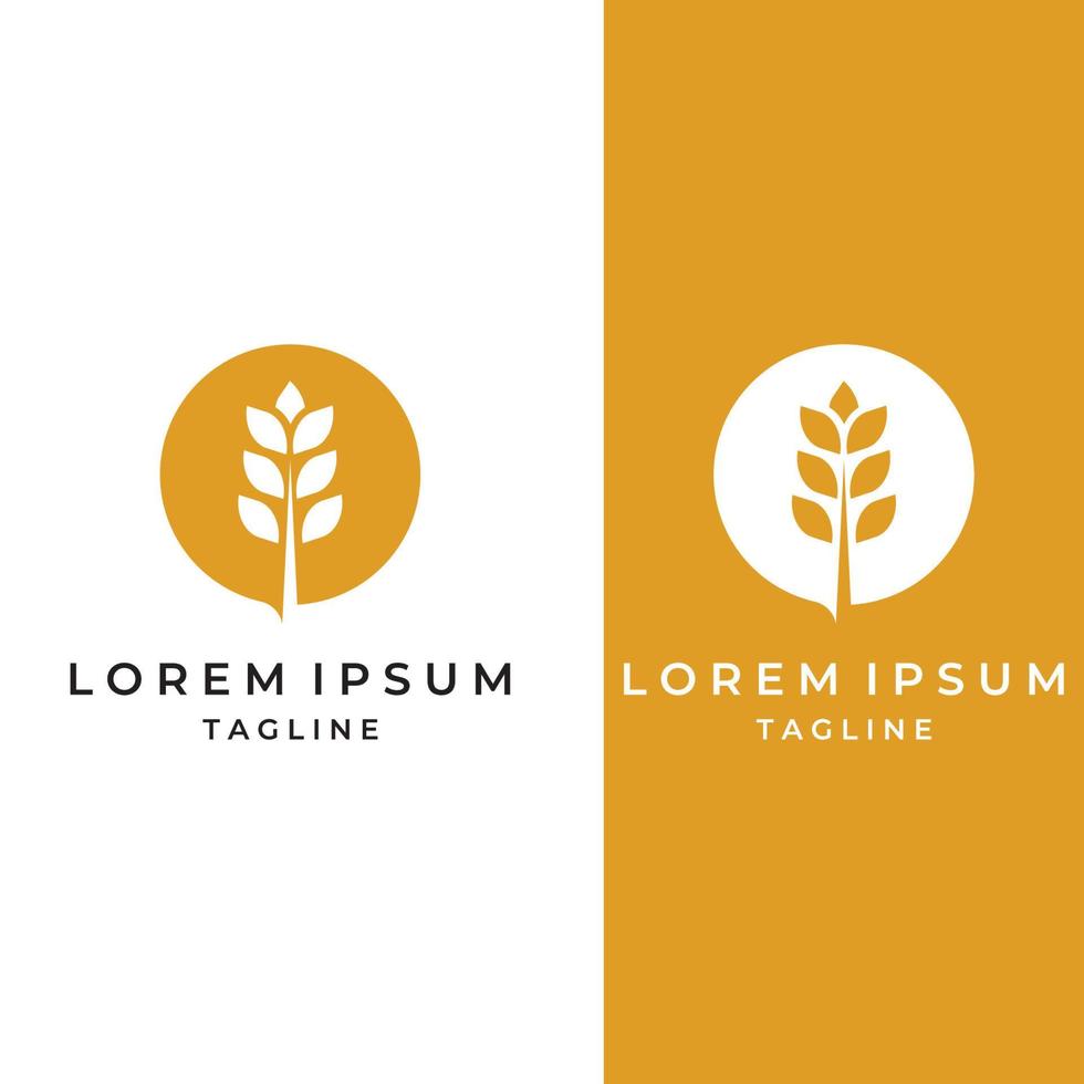 Wheat or cereal logo, wheat field and wheat farm logo.With easy and simple editing illustrations. vector