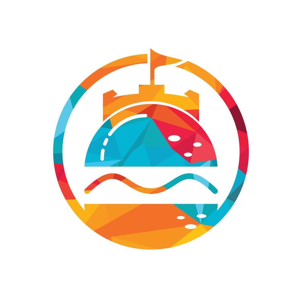 Burger castle vector logo design.