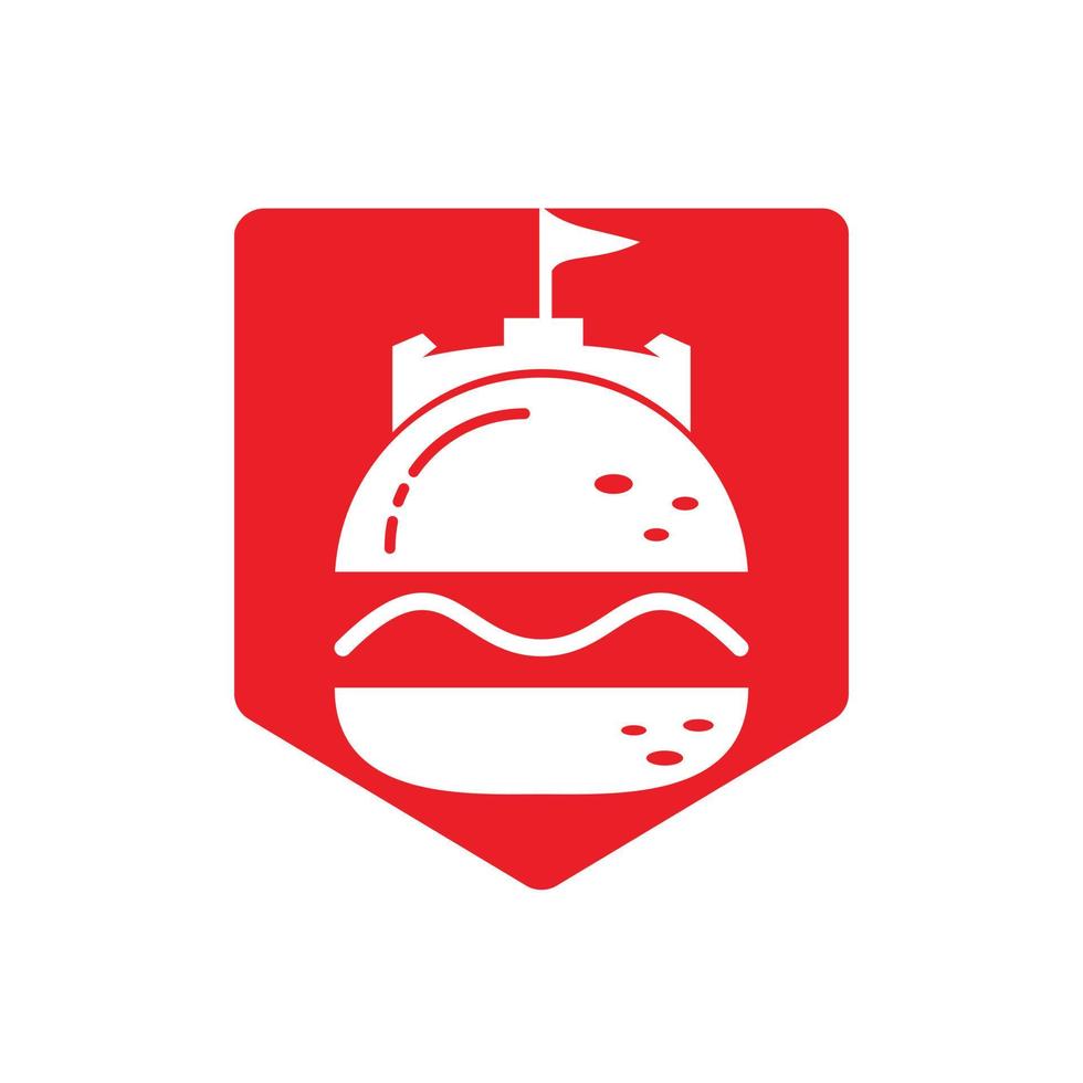 diseño del logotipo del vector del castillo de la hamburguesa.