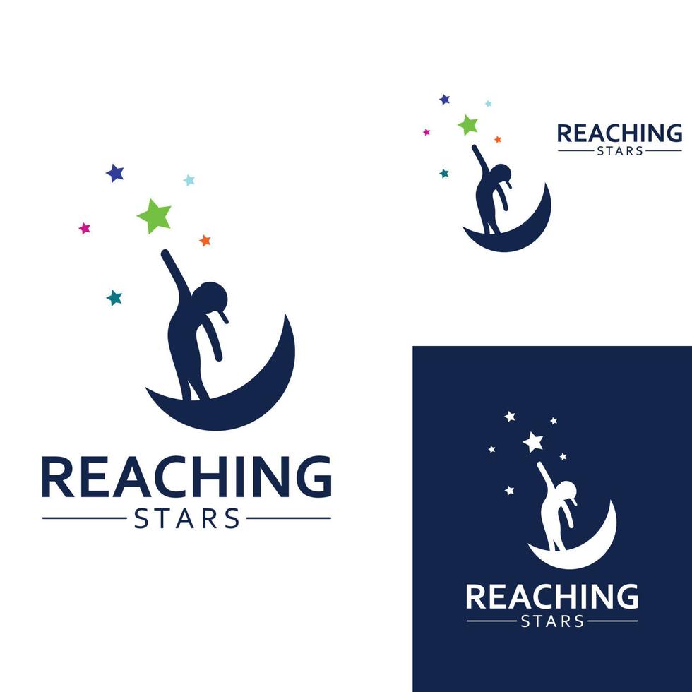 A logo to reach the stars or a logo to reach a dream or goal. Logo using concept design vector illustration template.