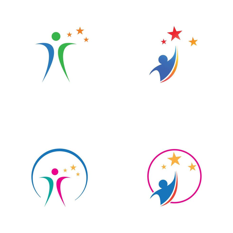 people star logo and symbol vector