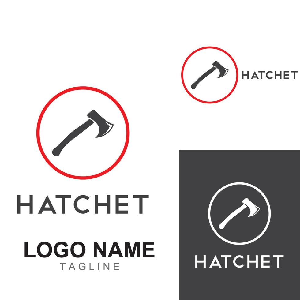 Axe logo or hatchet logo with concept design vector illustration template.