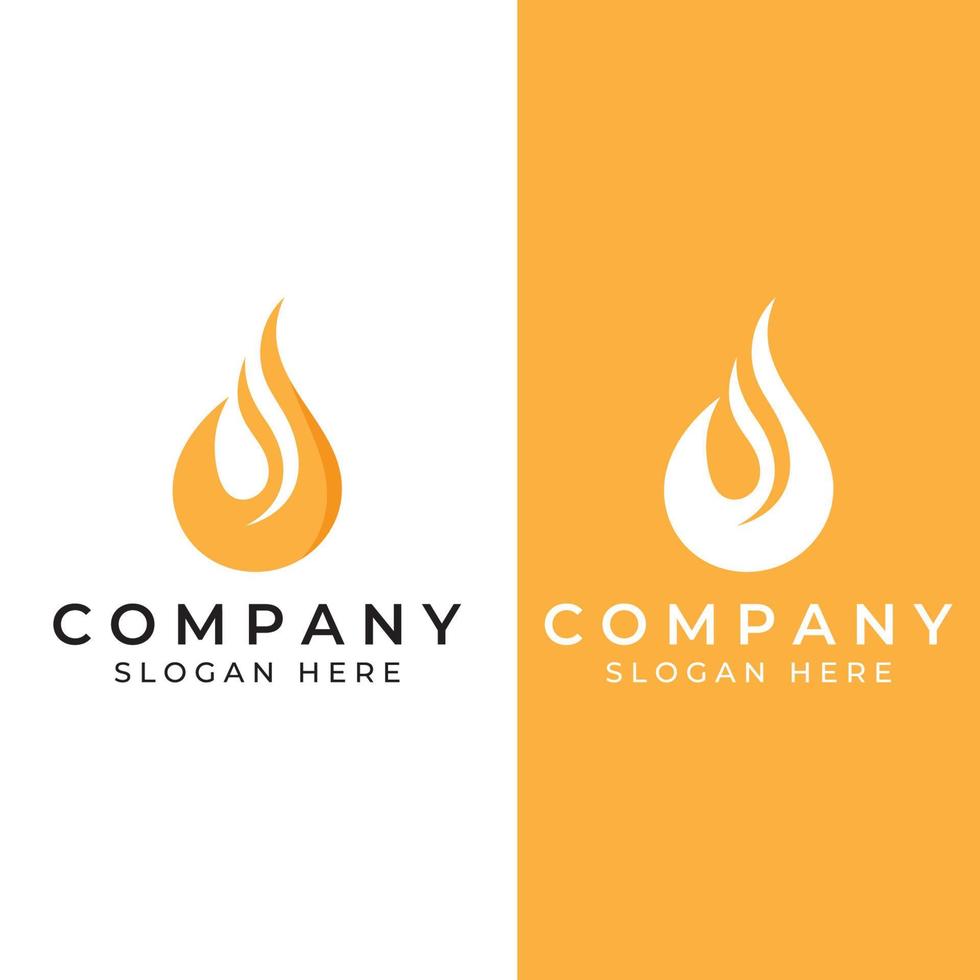 logotipo de fuego o llama, logotipo de bola de fuego y brasas. utilizando un concepto de diseño de plantilla de ilustración vectorial. vector