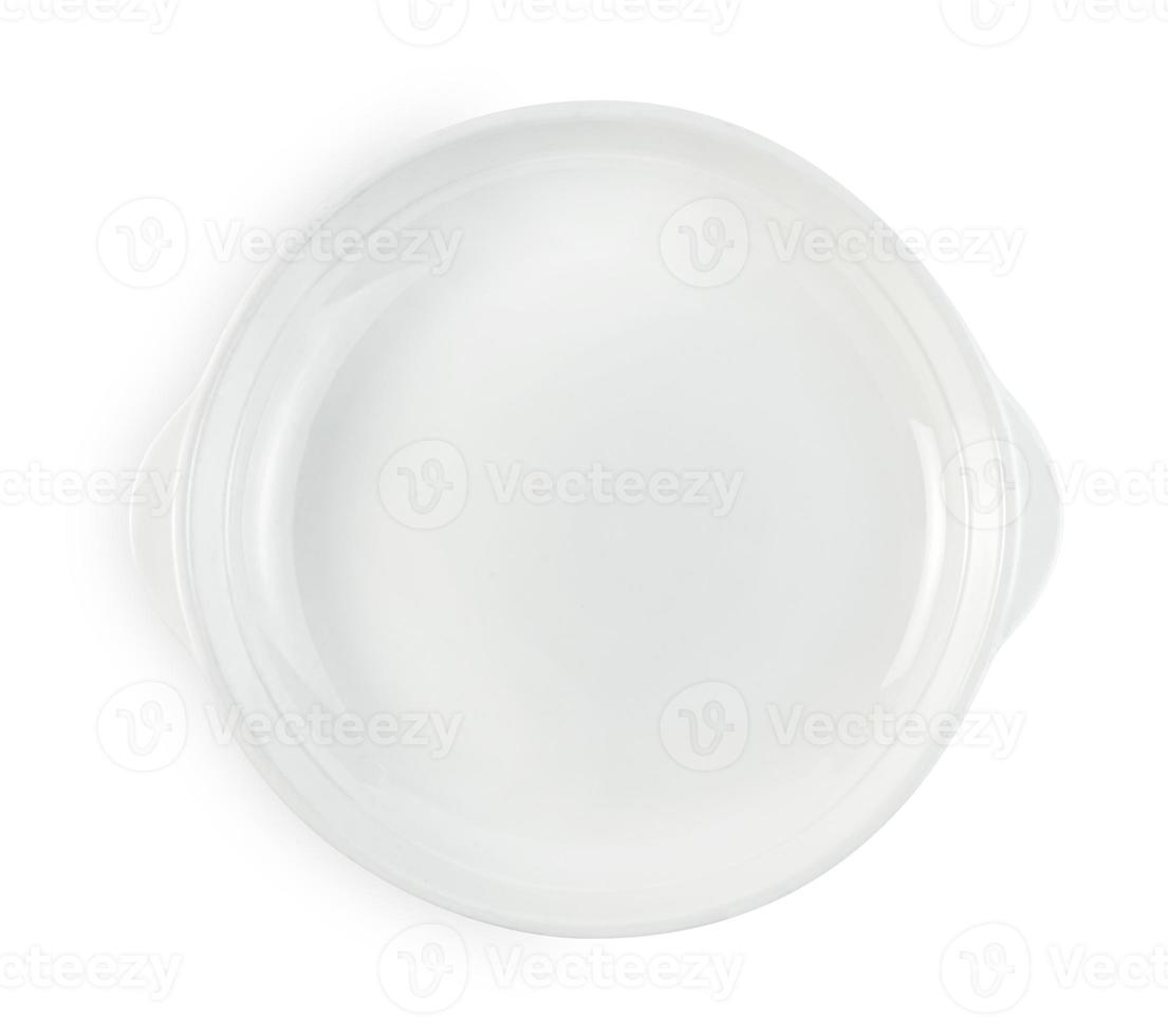 empty white ceramic plate isolated on white background ,include clipping path photo