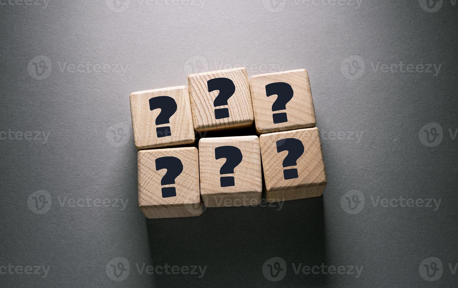 Question Mark Word with Wooden Cubes photo