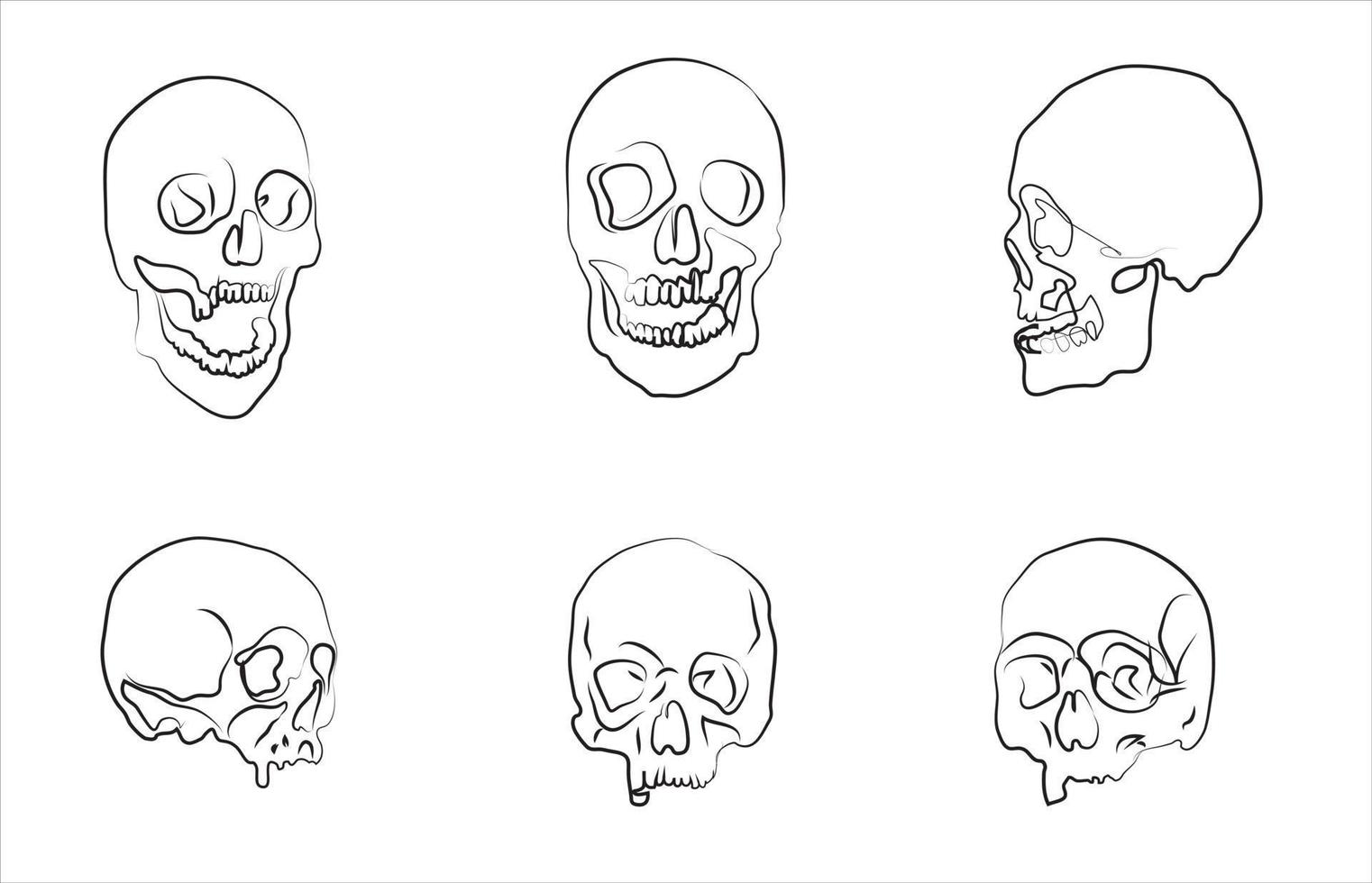 6 calaveras eps vector