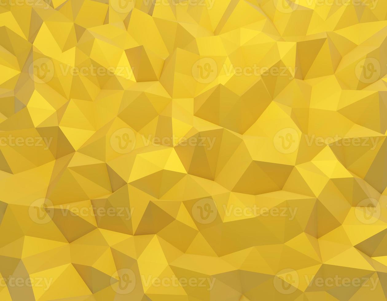 3d rendering abstract polygonal surface in yellow. Low poly background, smooth wavy motion animation. Minimal geometric design. photo