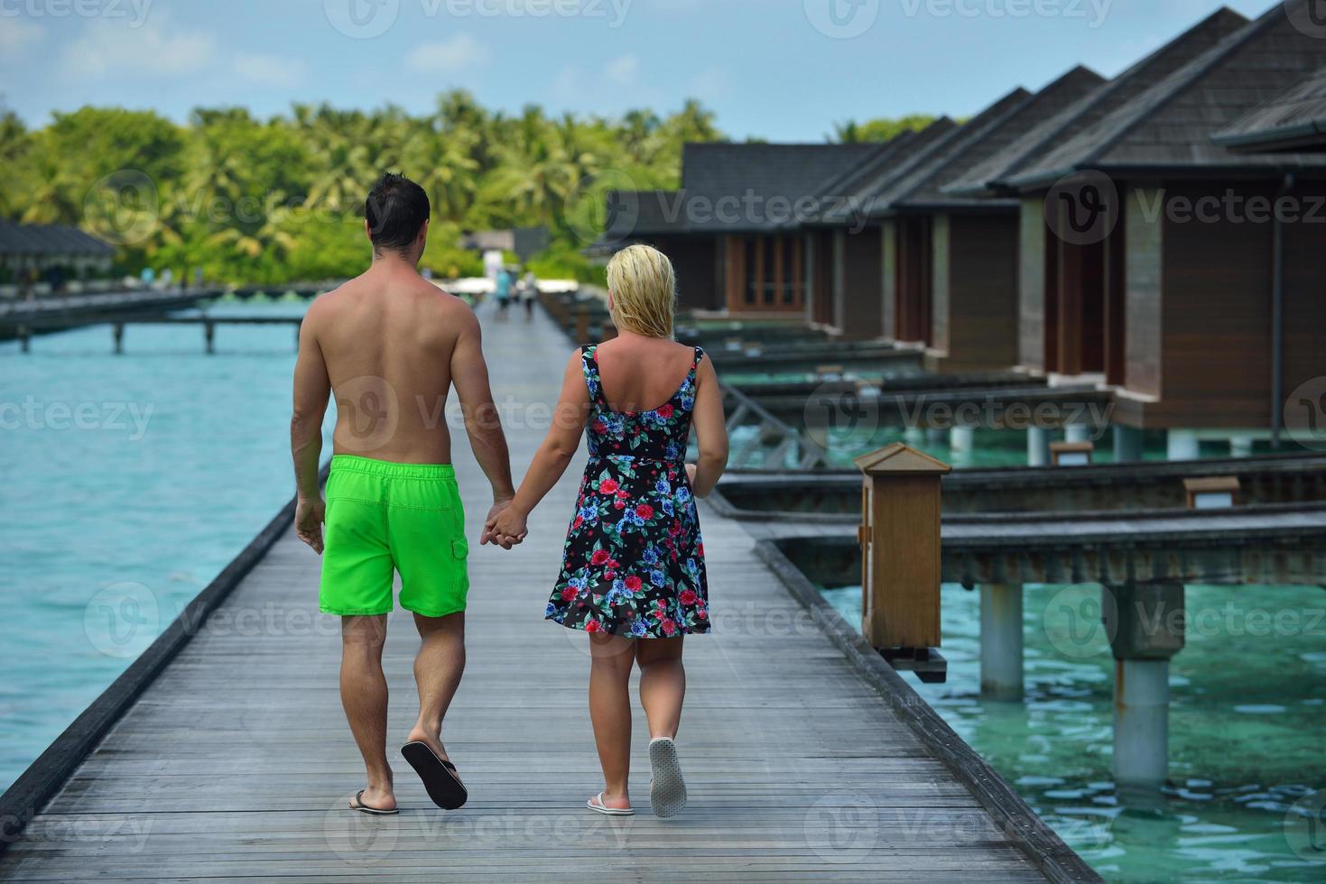 happy young  couple at summer vacation have fun and relax photo