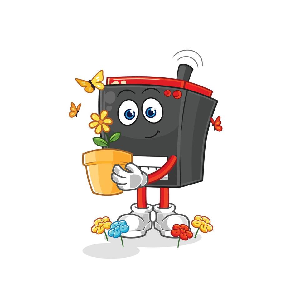 radio cartoon character vector