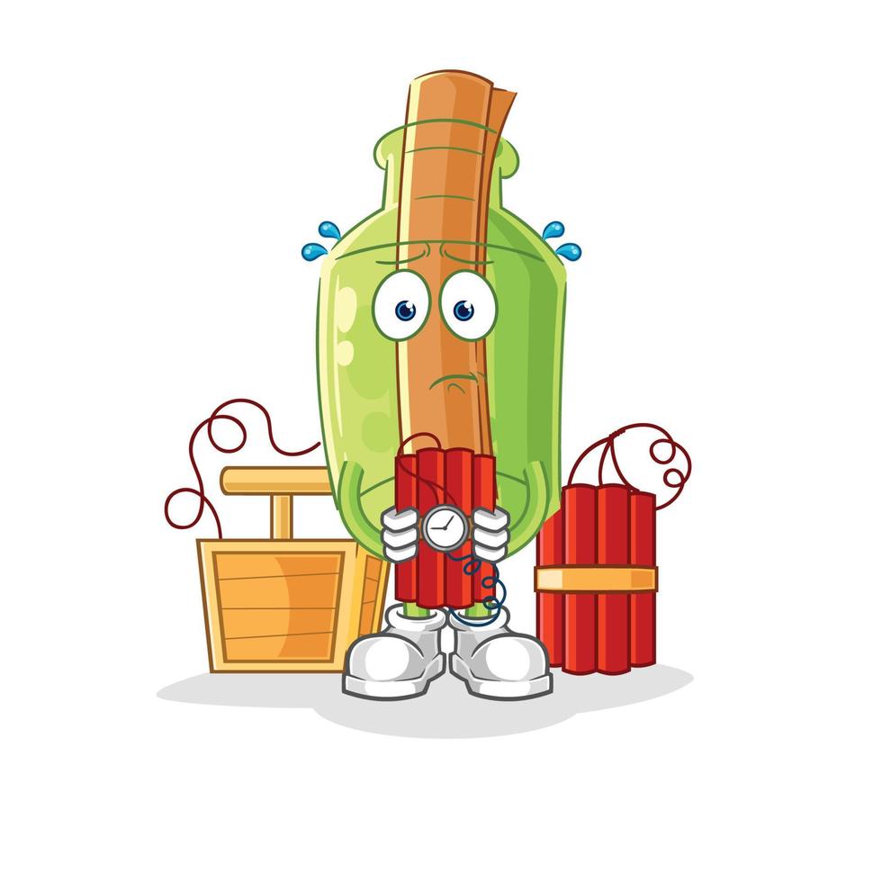 message in a bottle cartoon vector