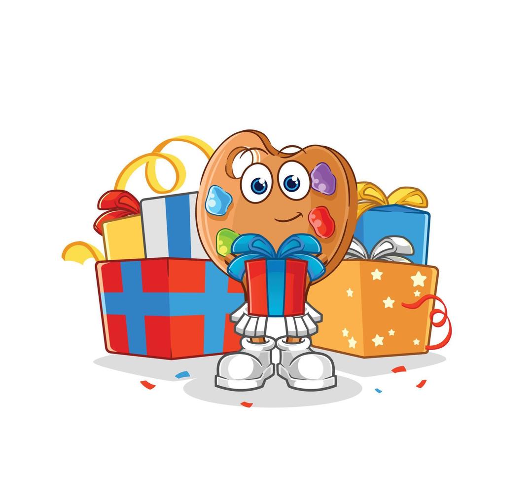 paint palette cartoon vector