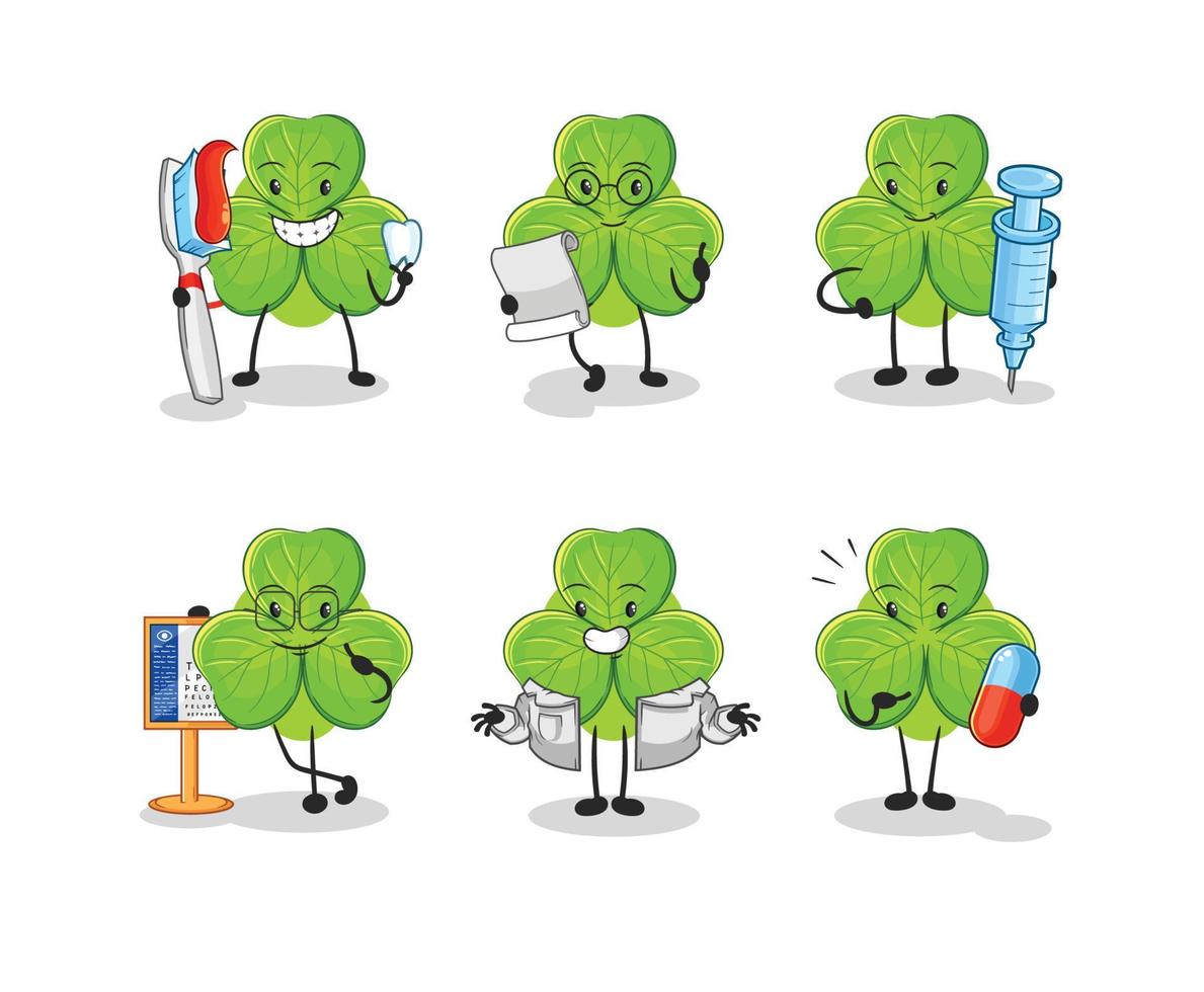 clover luck character illustration vector