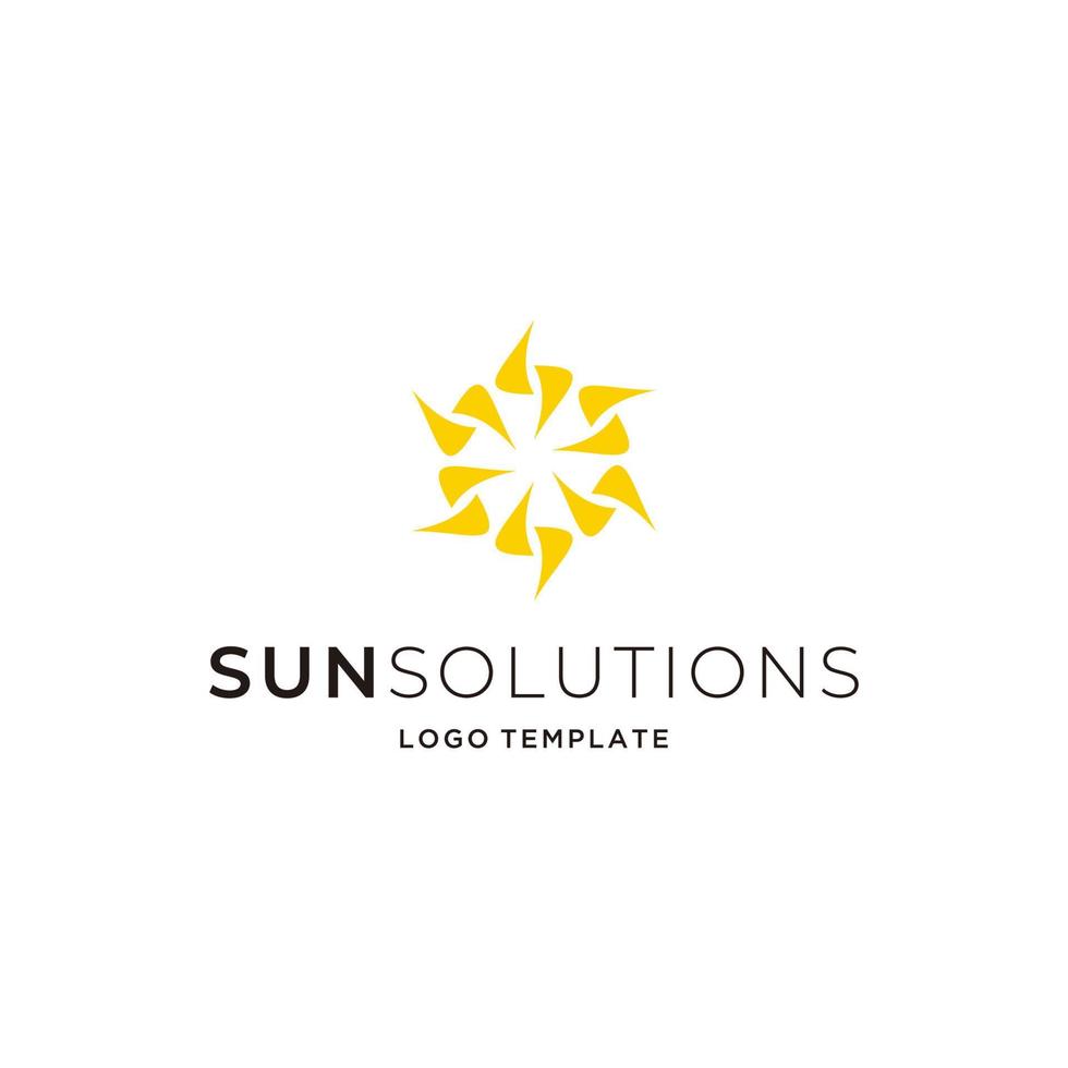 soluciones de energía solar logo vector simple moderno