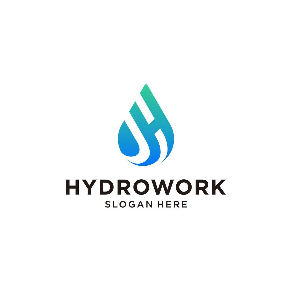 Hydro Water  With Initial H Logo Vector Modern