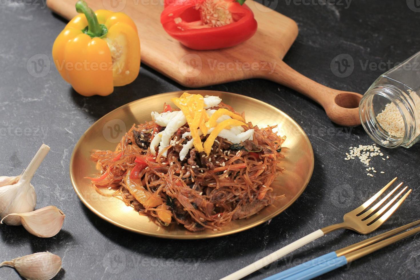 Korean Japchae Noodle 10759173 Stock Photo at Vecteezy