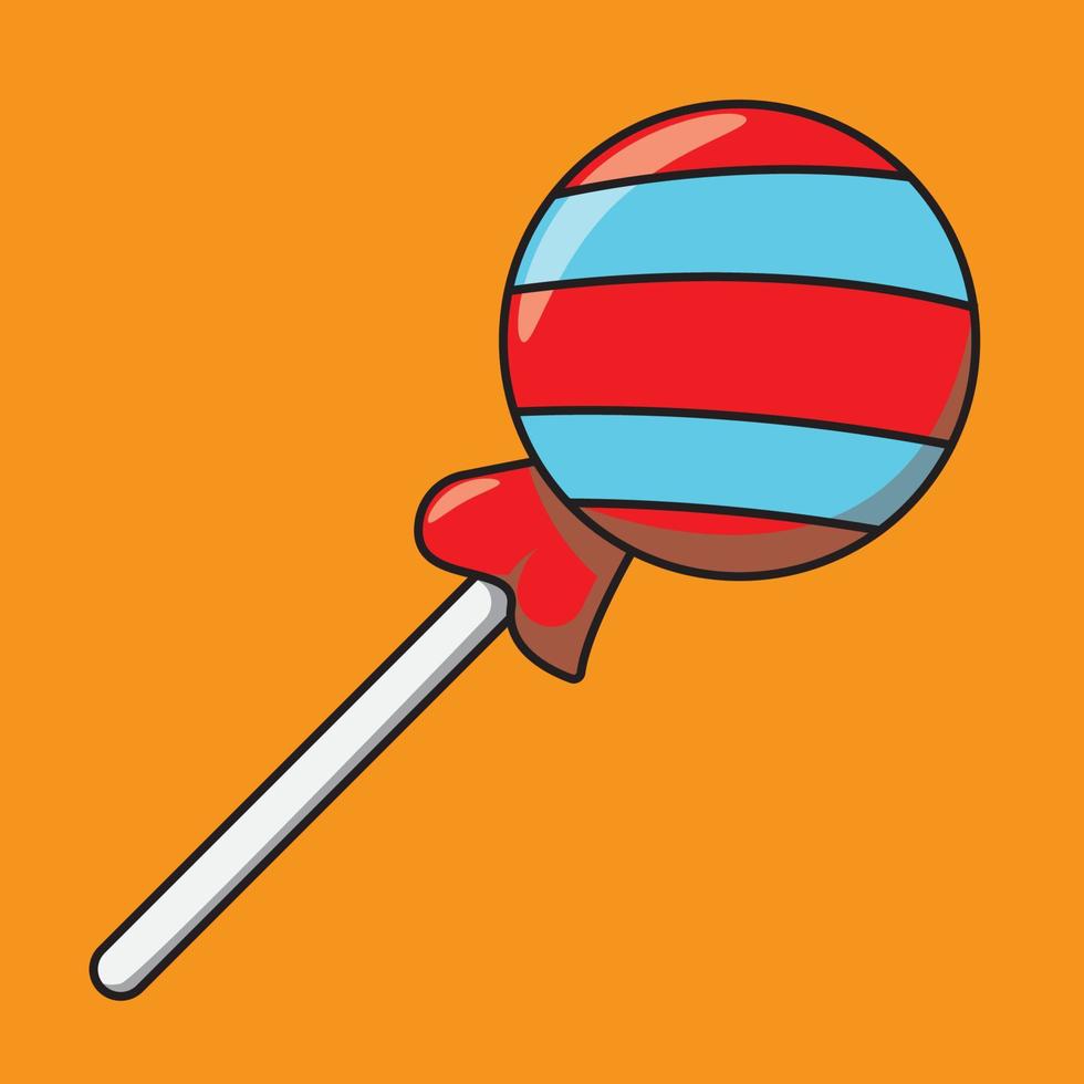 cartoon candy lollipop flat design vector