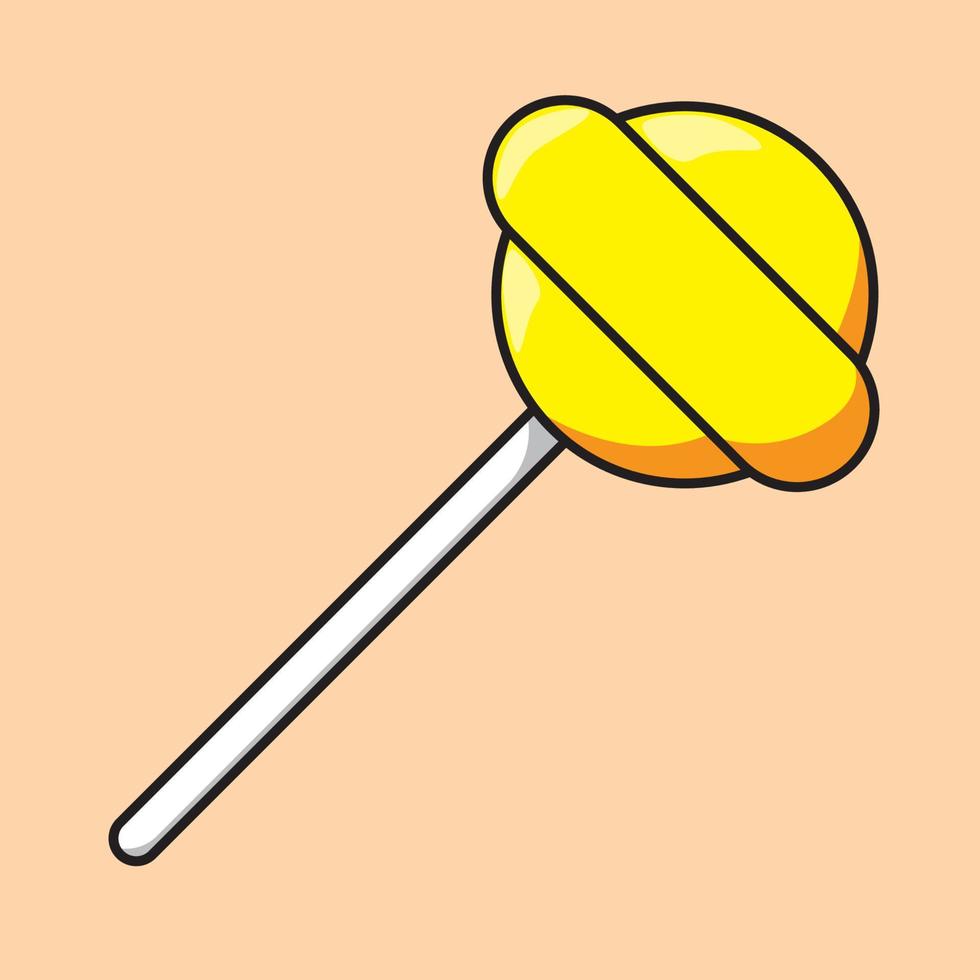 cartoon candy lollipop yellow vector