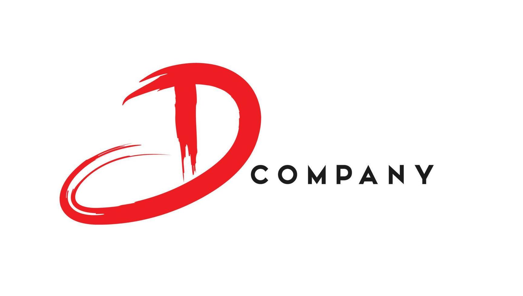 D letter abstract logo design vector