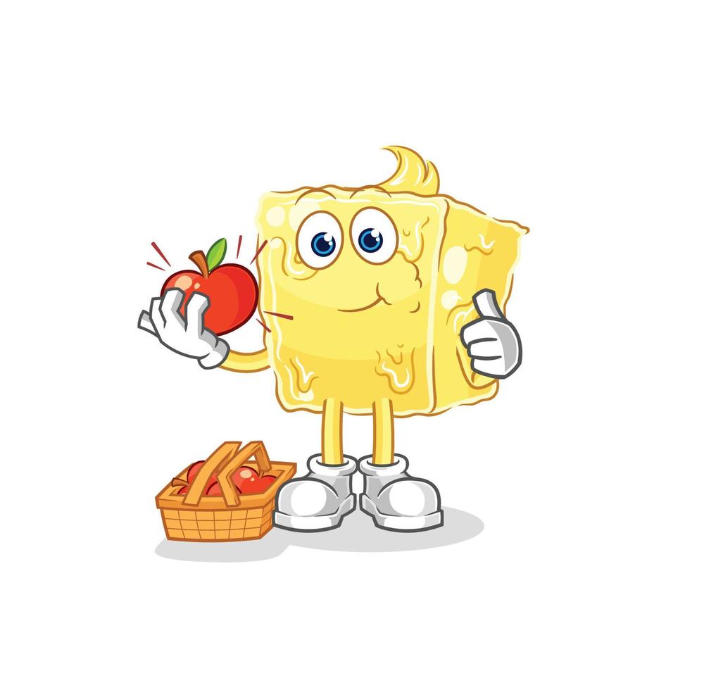 butter character cartoon vector