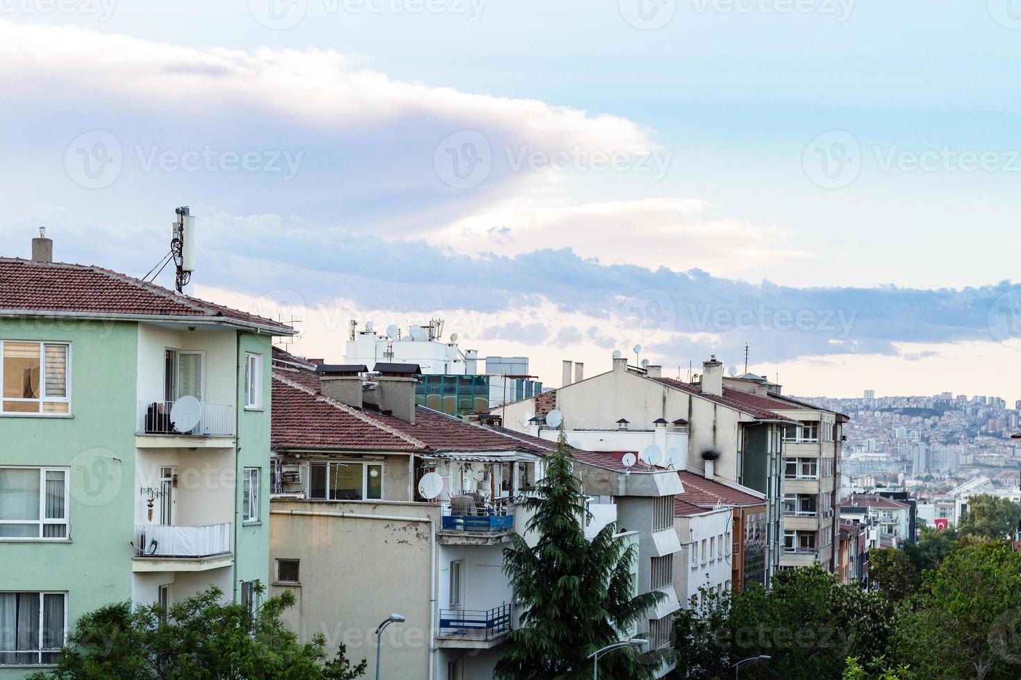 residential district in Ankara city in evening photo