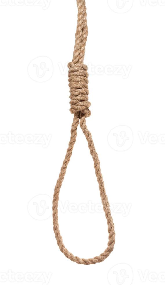 hangman's noose from thick jute rope isolated photo