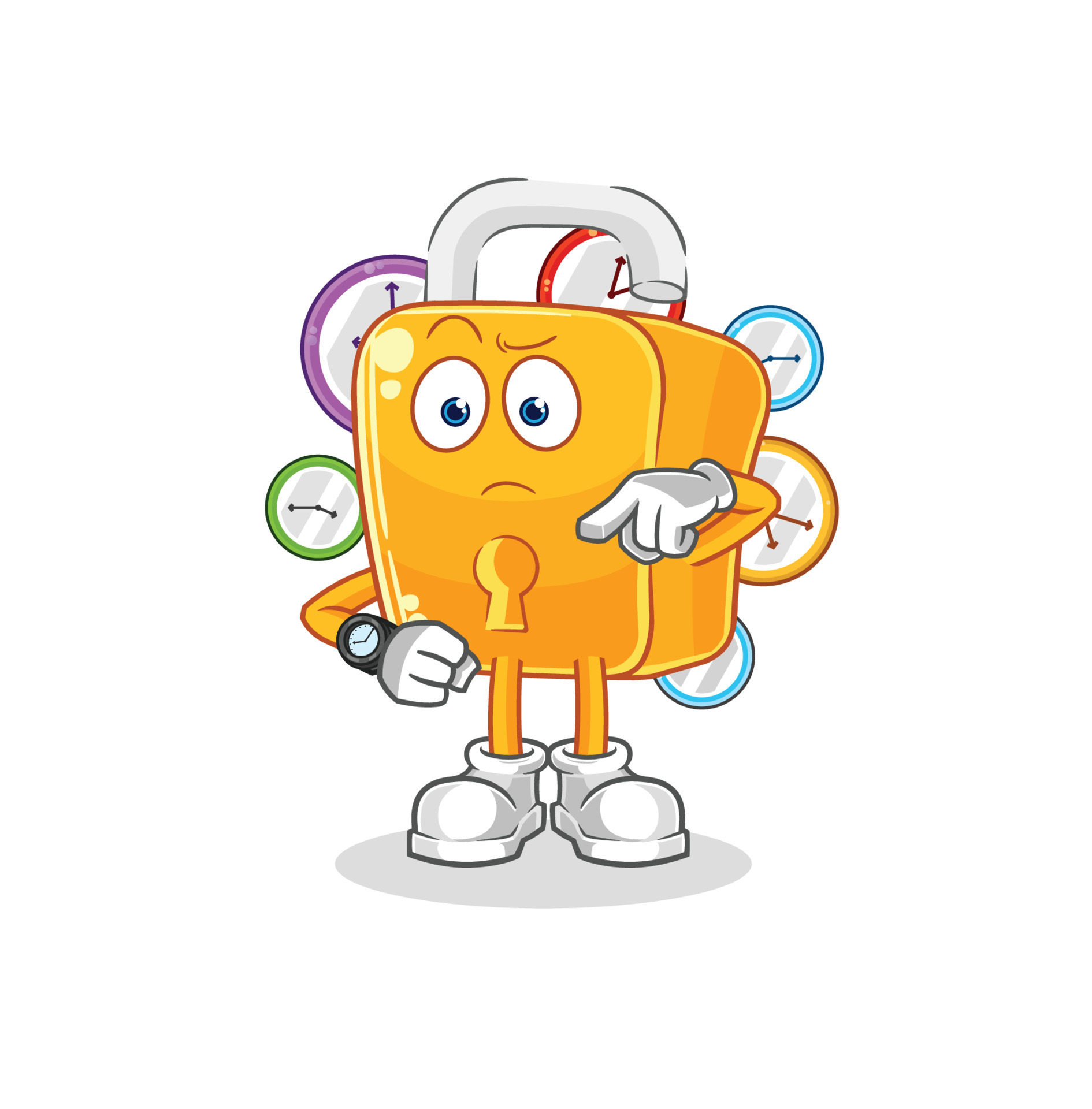 padlock character vector 10759867 Vector Art at Vecteezy