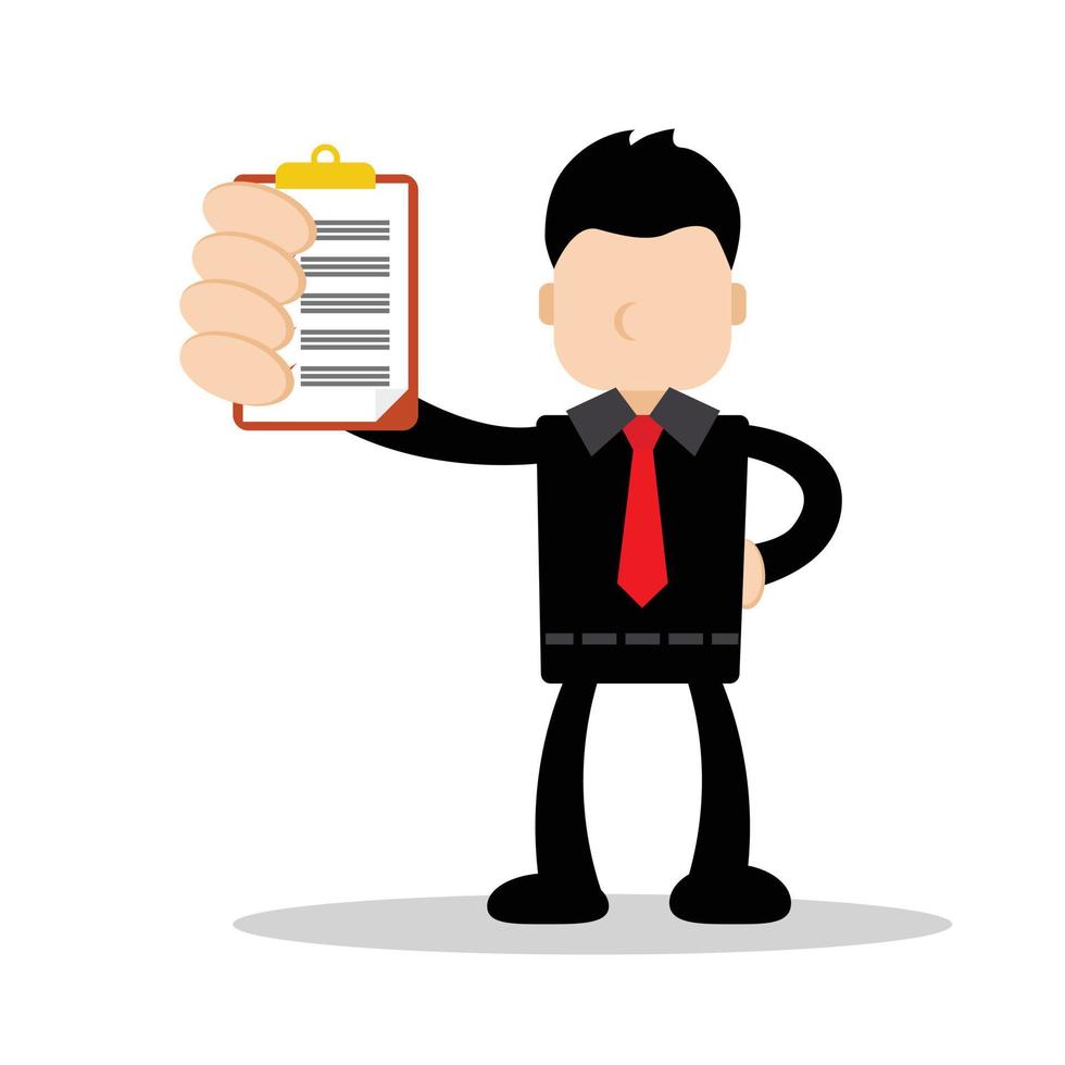 Happy business man doing his job and successful leadership and career advancement vector