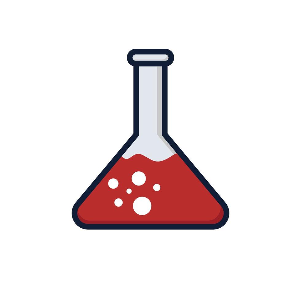 Test tube flat vector icon. Chemical laboratory flask, symbol of science