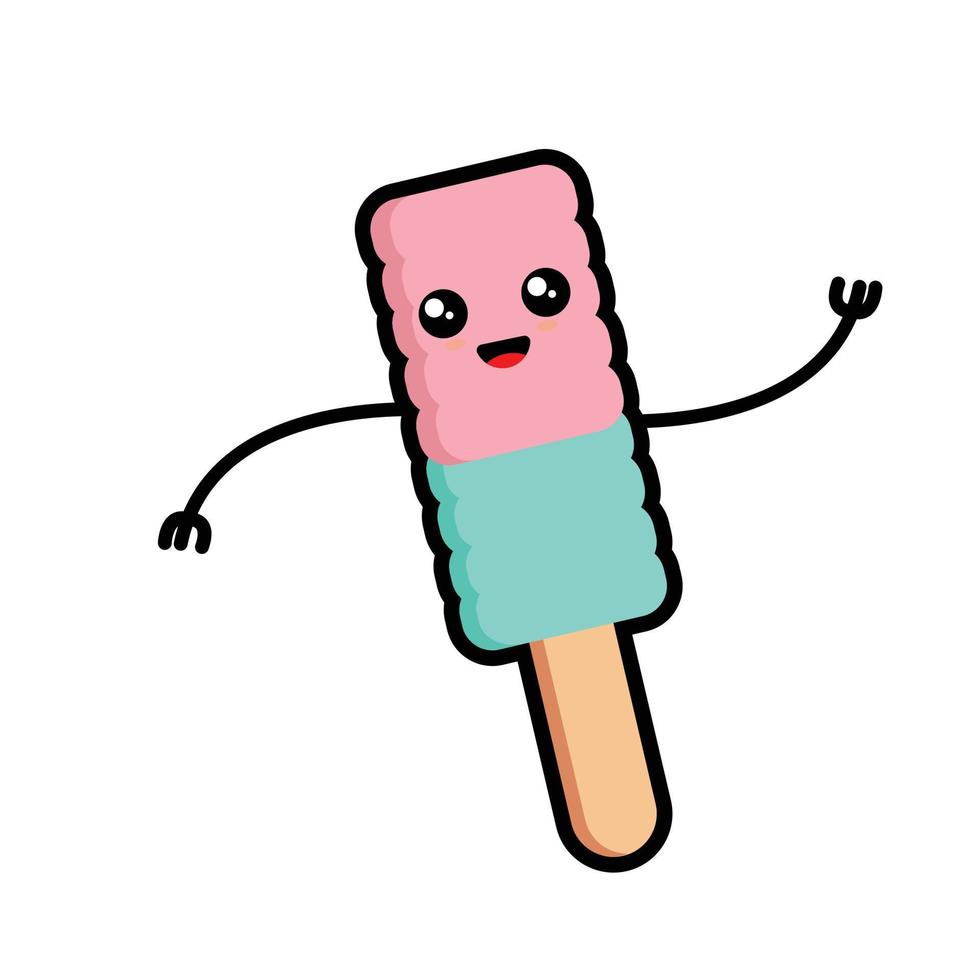 helado de dibujos animados lindo del vector de gráficos de ilustración. perfecto para un concurso de bebidas heladas