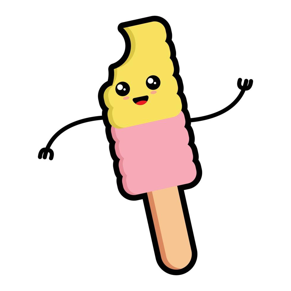 Illustration Graphics Vector cute cartoon ice cream. Perfect for a contest about ice cold drinks