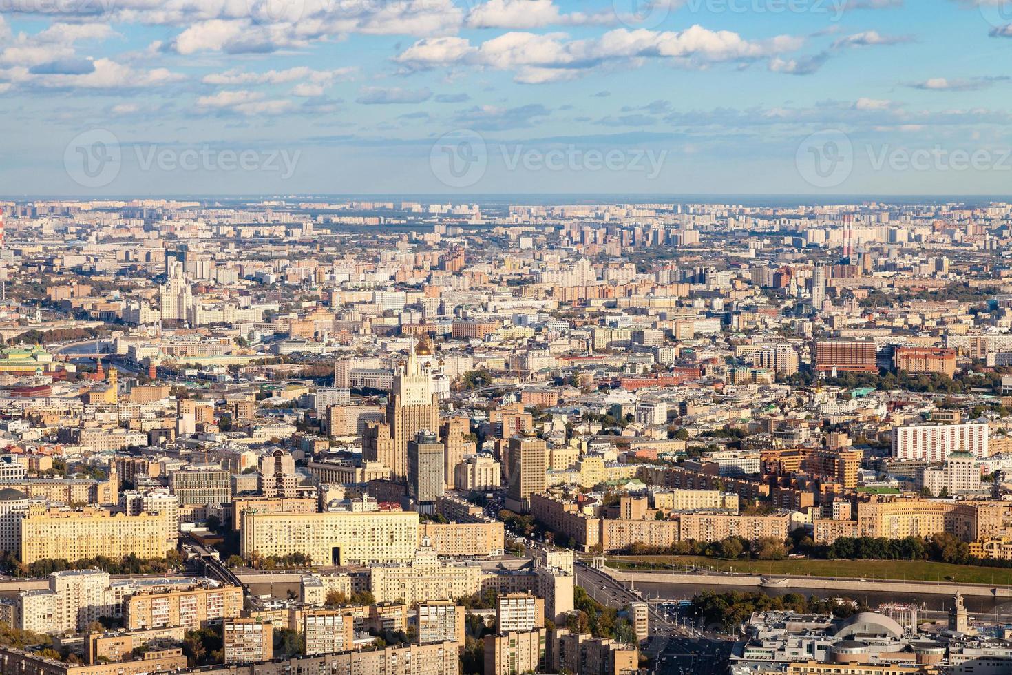 above view of center and southwest of Moscow city photo