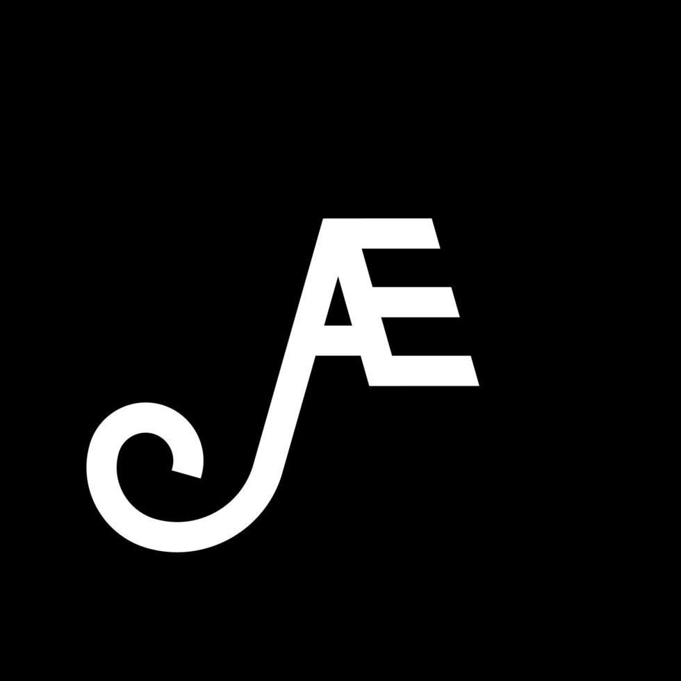 AE letter logo design on black background. AE creative initials letter logo concept. ae icon design. AE white letter icon design on black background. A E vector